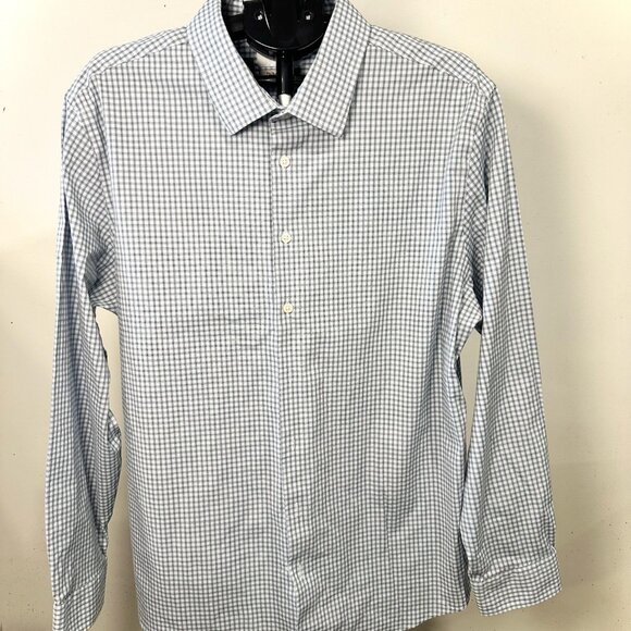 Goodfellow Co Mens Standard Fit Check Shirt Gray White Gingham Long Sleeve XXL - Picture 6 of 15